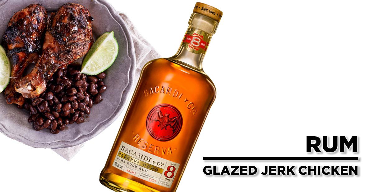 5. Rum + Glazed Jerk Chicken