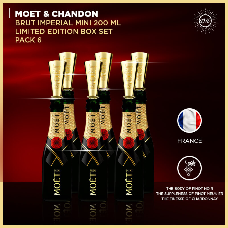 Moet & Chandon Brut Imperial Mini (200 ml) (Limited Edition Box Set) (Pack 6)
