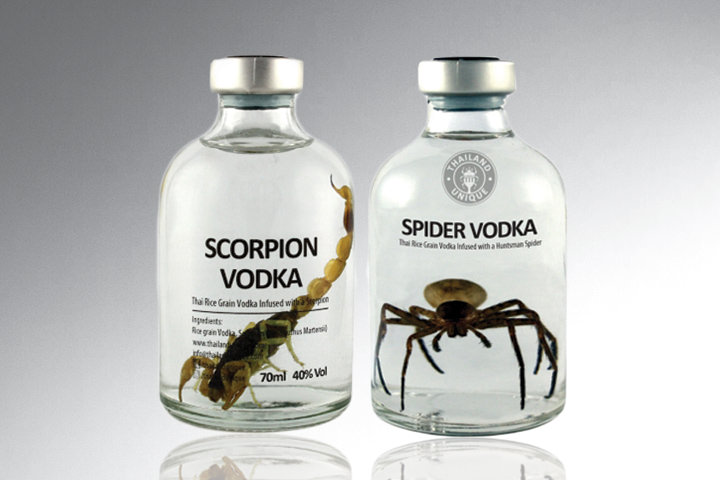 THAILAND UNIQUE’S SCORPION AND SPIDER INFUSED VODKA