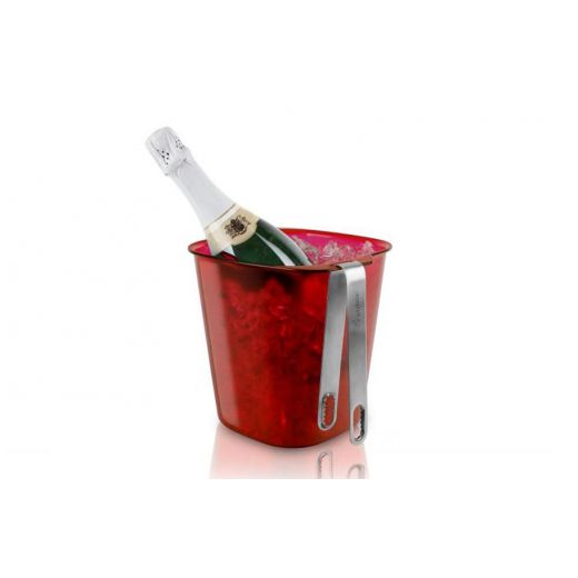 Metrokane Rabbit Ice Bucket with Stainless Tongs, Blue - Winestuff