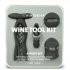 Metrokane  Rabbit 4-Piece Wine Tool Kit - Velvet Black