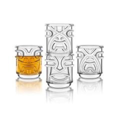 Final Touch Tiki Tumbler Glasses (Clear) - Set of 4
