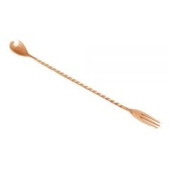 The 4 Barmen  Trident Bar Spoon with Fork (Mirrored Bronze)