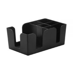 The 4 Barmen  6 Compartment Bar Caddie (Black Plastic)