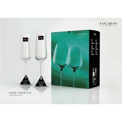 Lucaris Hongkong Hip Champagne Glass (270 ml) ( Pack 2 piece)