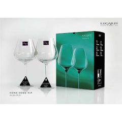 Lucaris Hongkong Hip Burgundy Glass (910 ml) (Pack 2 piece)