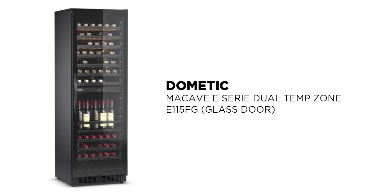 DOMETIC MACAVE E SERIE DUAL TEMP ZONE E115FG (GLASS DOOR)